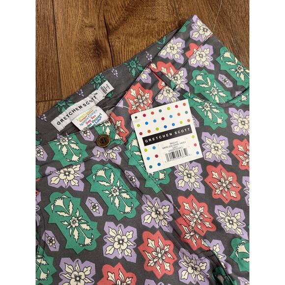 NEW Gretchen Scott Floral Haveli Grey Goddess Mandarin Top Pants Outfit Set XXL - Picture 2 of 4